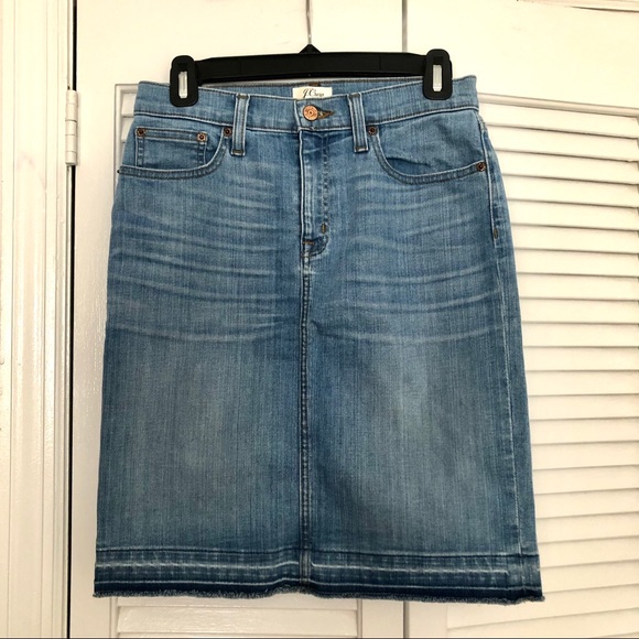 J.Crew Raw Edge Denim Skirt size 26 - Picture 2 of 7